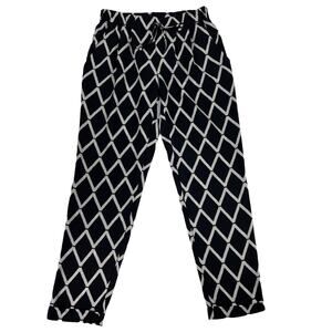A. Byer Career Dress Pants Black & Cream Geometric Print Size Small